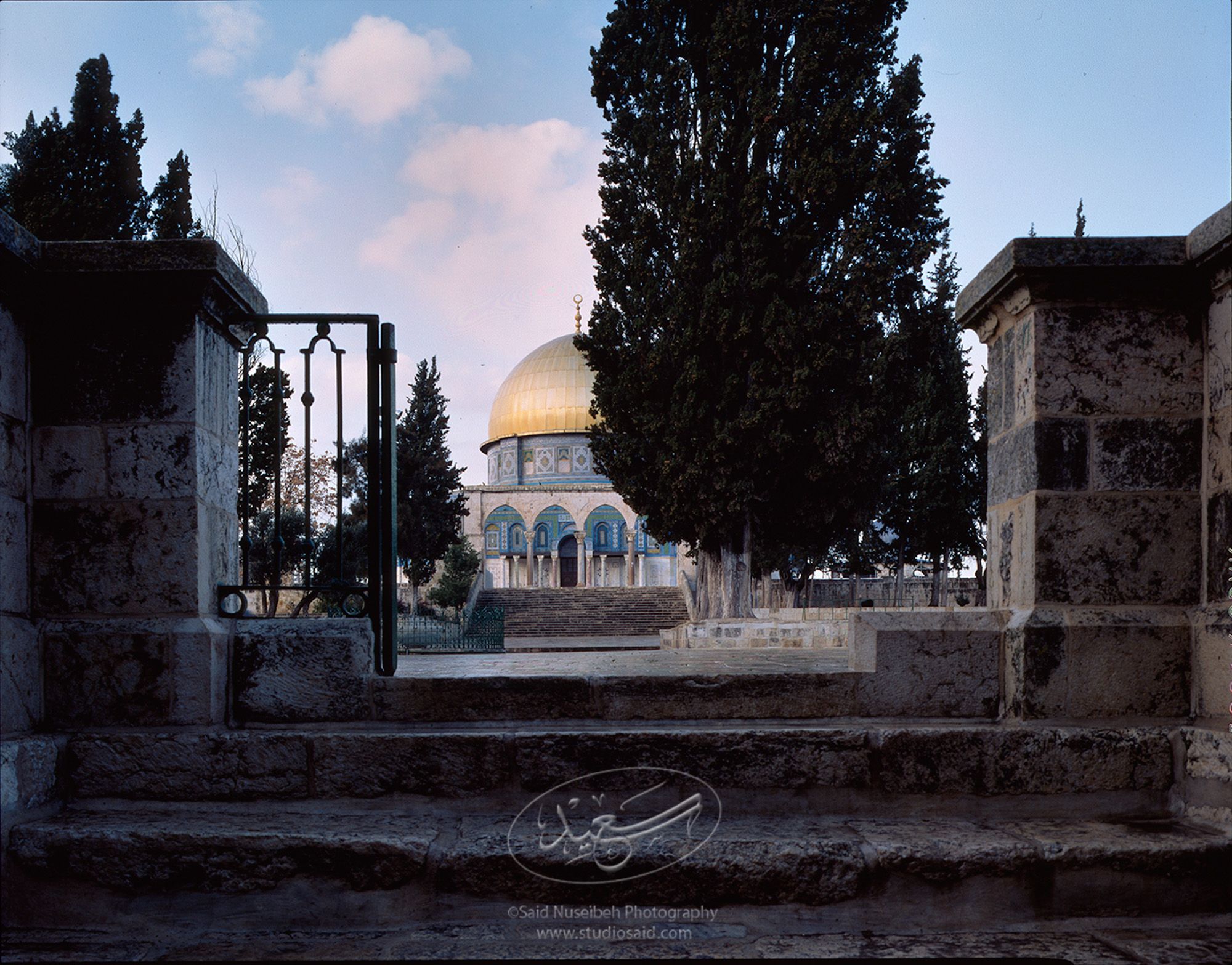 <i>Qubbat al-Sakhra</i> / Dome of the Rock. Beneath the <i>al-Aqsa</i> Congregational Building. In the <i>Masjid al-Aqsa</i>, Old City Jerusalem <i>alQuds</i>.